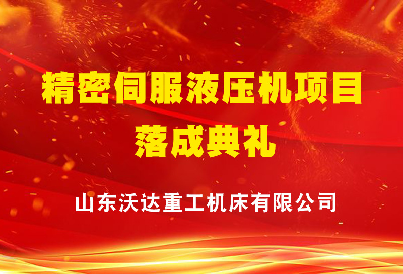 山東沃達重工精密伺服液壓機項目落成典禮