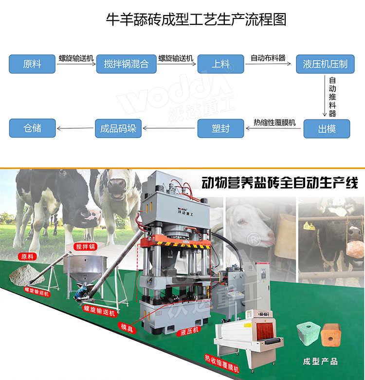 牛羊舔磚液壓機生產線